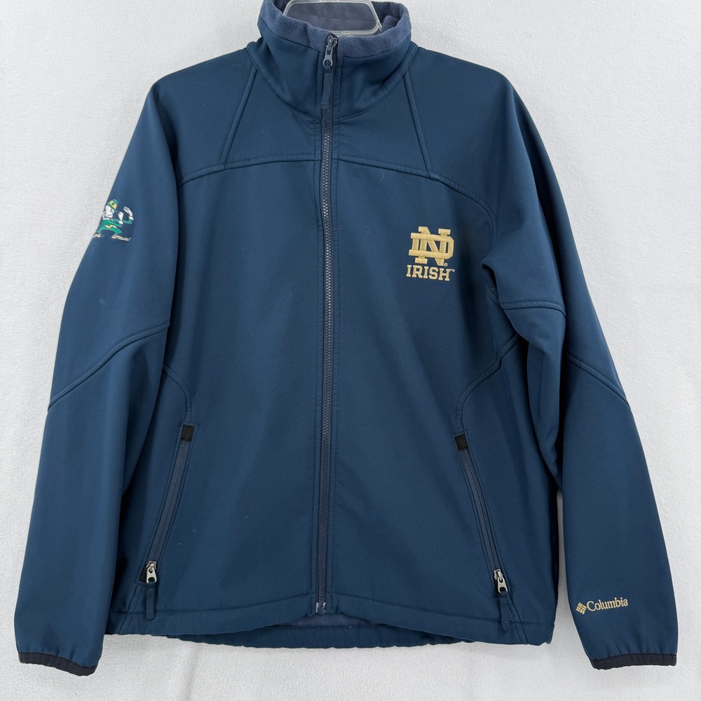 Columbia Softshell Jacket Mens Medium Navy Blue Notre Dame Fighting Irish XM6651